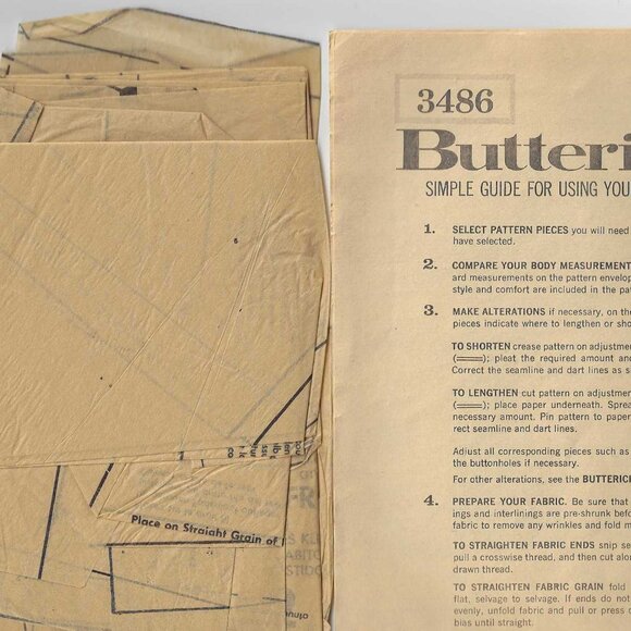 Vintage Butterick Pattern 3486 (Old #) Quick & Easy for Child Size 4 Used - Picture 3 of 3